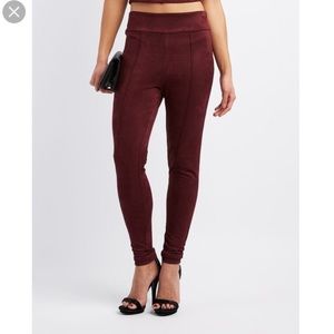 Charlotte Russe Suede Leggings Medium NWT